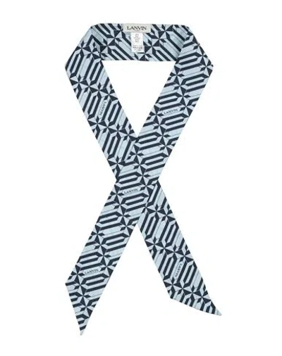 Lanvin Woman Scarf Sky Blue Size - Silk In Black