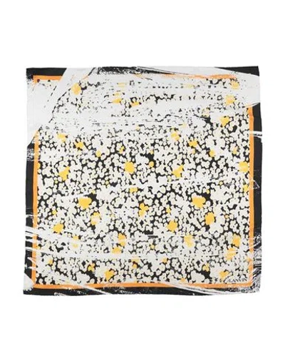 Lanvin Woman Scarf White Size - Silk In Brown