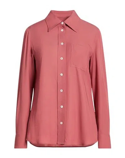 Lanvin Woman Shirt Antique Rose Size 4 Acetate, Silk, Polyamide In Pink