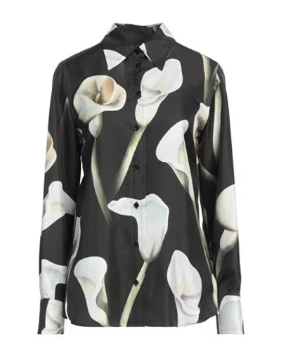 Lanvin Woman Shirt Dark Green Size 6 Silk