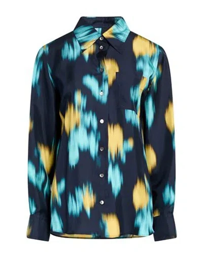 Lanvin Woman Shirt Midnight Blue Size 6 Silk