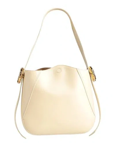 Lanvin Woman Shoulder Bag Beige Size - Calfskin, Bull Skin, Brass In Sand