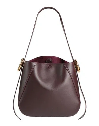 Lanvin Woman Shoulder Bag Dark Brown Size - Calfskin, Bull Skin, Brass