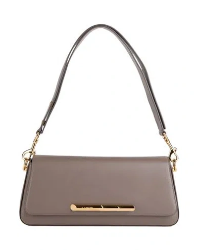Lanvin Woman Shoulder Bag Taupe Size - Calfskin In Grey
