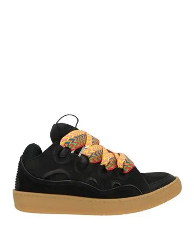 Lanvin Woman Sneakers Black Size 9 Leather, Textile Fibers