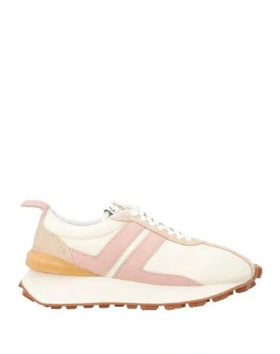 Lanvin Woman Sneakers Ivory Size 8 Polyester, Calfskin In White