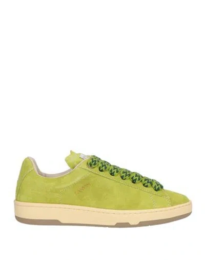 Lanvin Woman Sneakers Lime Green Size 9 Calfskin In Gray