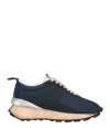 Lanvin Woman Sneakers Midnight Blue Size 7 Leather, Textile Fibers