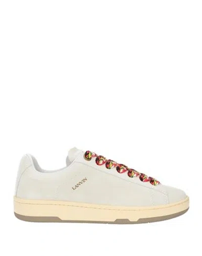 LANVIN LANVIN WOMAN SNEAKERS OFF WHITE SIZE 8 CALFSKIN