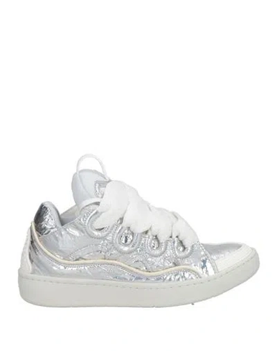 Lanvin Woman Sneakers Silver Size 6 Polyester, Calfskin, Stipa Tenacissima, Nylon, Polyurethane