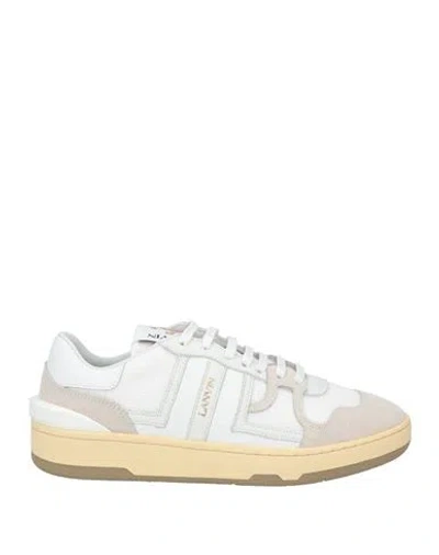 Lanvin Woman Sneakers White Size 6 Calfskin, Textile Fibers