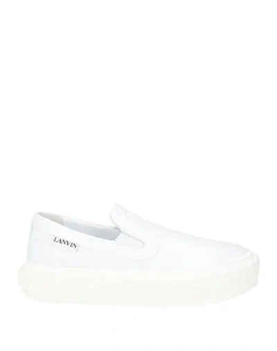 Lanvin Woman Sneakers White Size 9 Calfskin