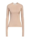 Lanvin Woman Sweater Beige Size L Cashmere, Virgin Wool, Silk In Neutral
