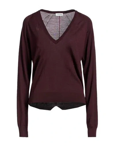 Lanvin Woman Sweater Burgundy Size Xs Virgin Wool, Cashmere, Silk, Polyester