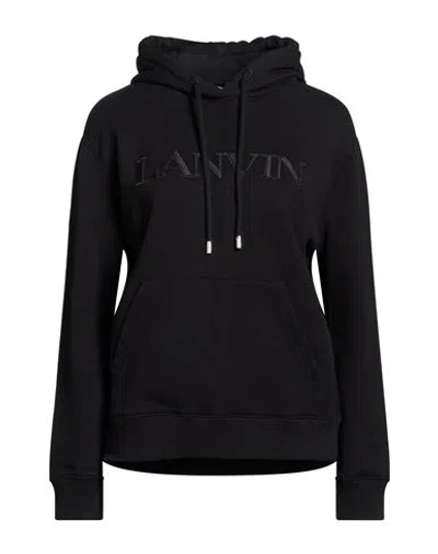 Lanvin Woman Sweatshirt Black Size L Cotton, Polyester, Elastane