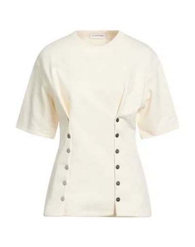 Lanvin Woman Sweatshirt Off White Size M Cotton In Neutral