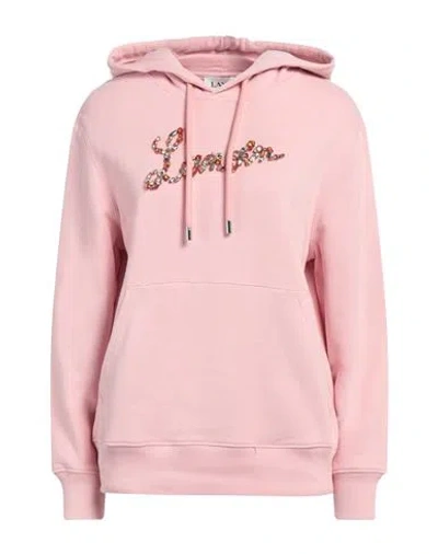 Lanvin Woman Sweatshirt Pink Size S Cotton, Brass, Resin, Glass