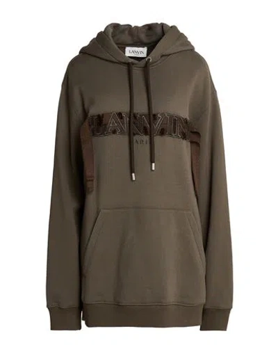 Lanvin Woman Sweatshirt Taupe Size Xl Cotton In Grey