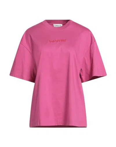 Lanvin Woman T-shirt Fuchsia Size S Cotton, Polyester In Pink