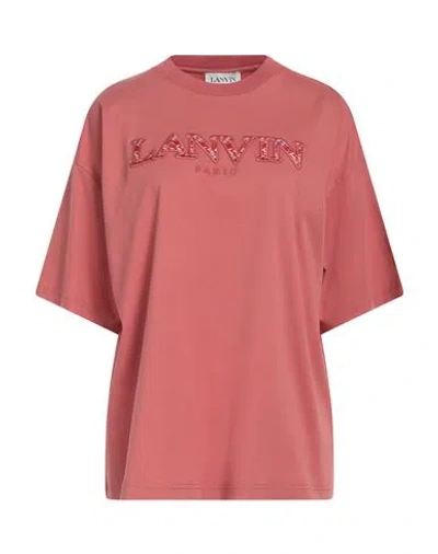 Lanvin Woman T-shirt Pastel Pink Size M Cotton, Polyester In Black