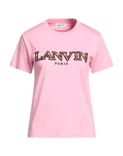 Lanvin Woman T-shirt Pink Size L Cotton, Polyester, Elastane