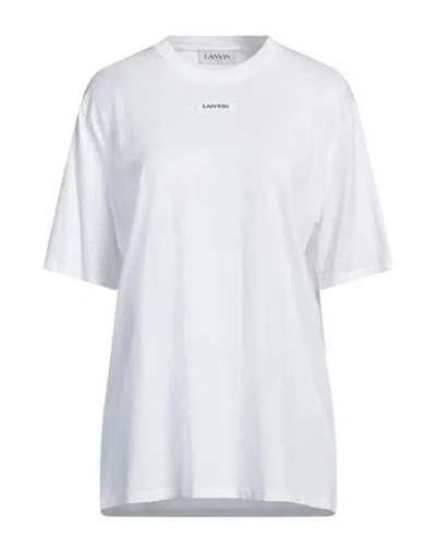 Lanvin Woman T-shirt White Size L Cotton, Polyester, Elastane