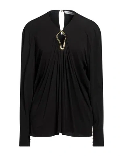 Lanvin Woman Top Black Size 6 Viscose In Blue