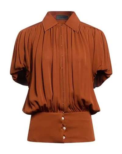Lanvin Woman Top Camel Size 4 Silk In Beige