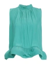 Lanvin Ruffle-hem Blouse In Green