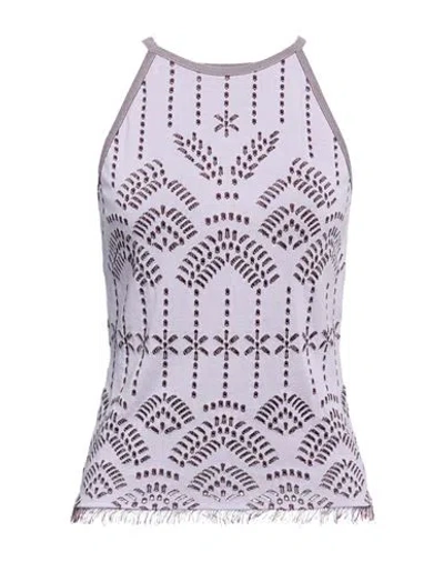 Lanvin Woman Top Lilac Size Xl Viscose, Cotton, Polyamide, Elastane In Purple