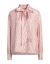 Lanvin Ribbon-fastened Silk Blouse In Pink