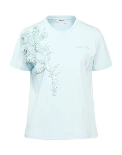 Lanvin Woman T-shirt Azure Size M Cotton In Blue
