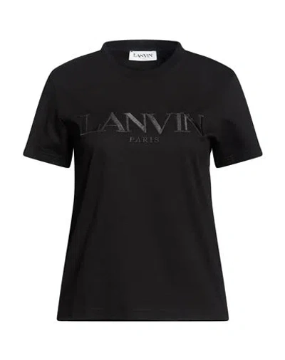 Lanvin Woman T-shirt Black Size M Cotton