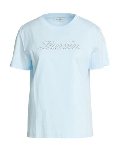 Lanvin Woman T-shirt Light Blue Size Xl Cotton, Glass, Pvc - Polyvinyl Chloride, Polyester