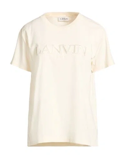 Lanvin Woman T-shirt Pastel Yellow Size Xl Cotton In Neutral