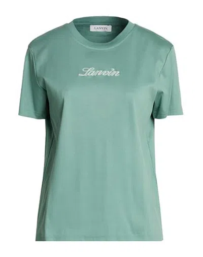 Lanvin Woman T-shirt Sage Green Size M Cotton