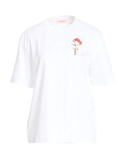 Lanvin Woman T-shirt White Size S Cotton, Polyester, Viscose
