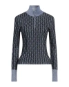 Lanvin Lurex Thread Turtleneck Jumper In Blue