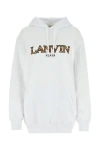 Lanvin Oversized Logo Hoodie Sweatshirt In White