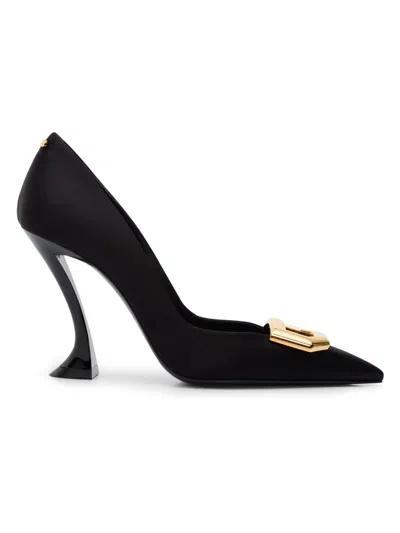 Lanvin Women's 100mm Midnight Step Buckle Pumps In Black