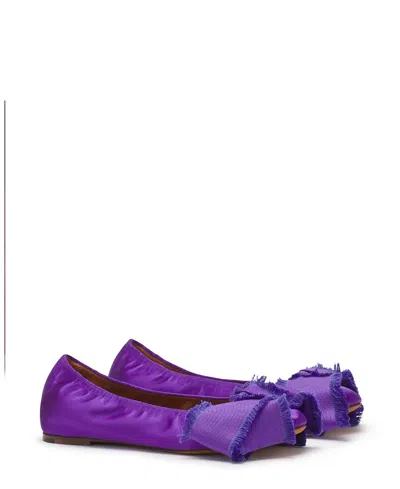 Lanvin Women's Ballerina With A Satin Bow Flat In Pink