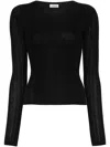 Lanvin Women Black Wool Top In Black