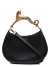 Lanvin 'cat Hobo' Bag In Calf Leather With Shoulder Strap In Black