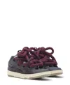 Lanvin Curb Sneakers In Leather With Snake Laces In Shark Grey
