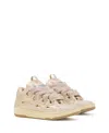 Lanvin Glossy Low-top Sneakers With Oversized Laces In Brown
