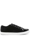Lanvin Calf Suede Sneakers Metal Eyelet In Black