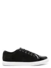 Lanvin Calf Suede Sneakers Metal Eyelet In Black
