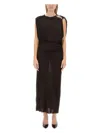 Lanvin Synthetic Fibers Dress In Brown