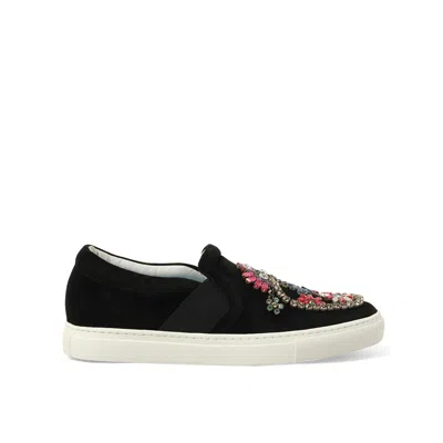 Lanvin Women's Emb Slip On Sneakers In Black