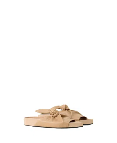 Lanvin Cocoon Flat Leather Mule In Neutral
